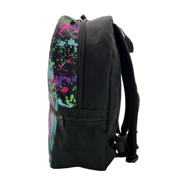 Mojo Backpacks Great White Shark Color Spatter Drip Canvas Outer Pockets 16x11x6 - Picture 3 of 12